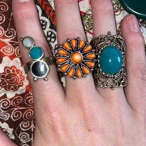 Chunky hippie ring bundle